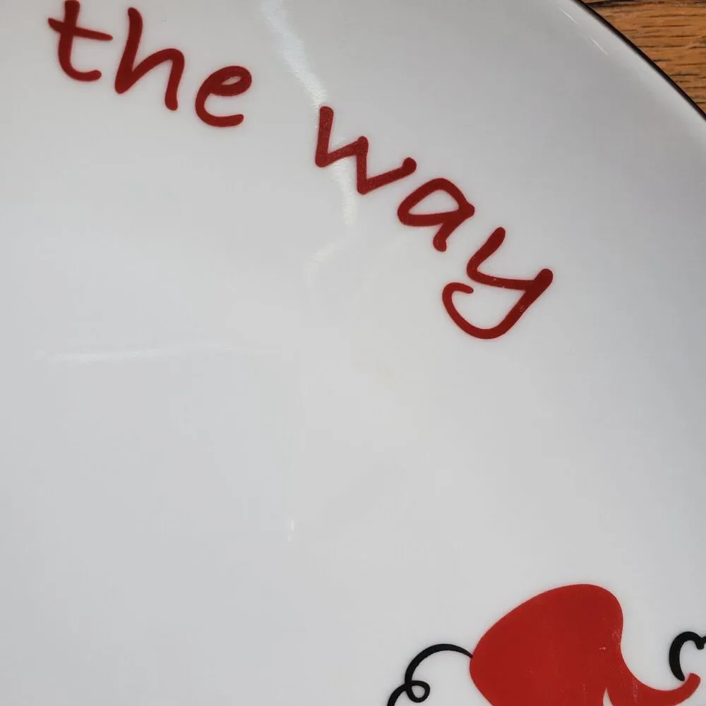 Snowman plates laughing all the way snowflake winter Christmas set of two